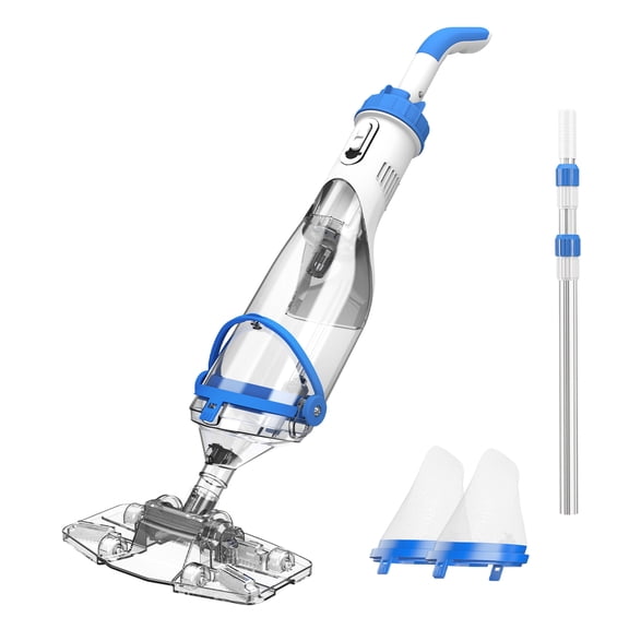 Syvio Cordless Handheld Pool Vacuum, 18.5 GPM Powerful Suction, 60-Minute Runtime, 11.4" Wide Head, for Above Ground & Inground Pools, Spas & Hot Tubs