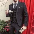 thumbnail image 1 of Traje de hombre de tres piezas, traje ajustado, traje informal, vestido formal de negocios, vestido de novia, traje de padrino, 1 of 5