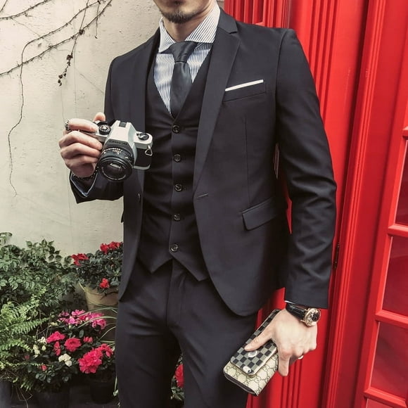 Traje de hombre de tres piezas, traje ajustado, traje informal, vestido formal de negocios, vestido de novia, traje de padrino
