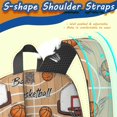 thumbnail image 5 of Basketball and Hoop Wooden Pattern 17" School Backpacks for Teens,Waterproof Oxford Fabric,S-Shape Padded Straps for School,Travel,Hiking,Camping, 5 of 6
