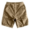 thumbnail image 5 of WERYOUNG Cargo Shorts For Men Solid Color Elastic Waist Casual Summer Athletic Shorts With Pockets For Outdoor Sports Trendy Bottom XL, 5 of 6