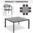 thumbnail image 3 of Crestlive Products 57" Square Aluminum Patio Dining Table for 4–8 Persons, Outdoor Dining Table with Adjustable Umbrella Hole, Dark Gray, 3 of 7