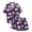 Purple, variant on JIAYUE Girls Halloween Pajamas Elegant Adorable Print With Buttons Turndown Collar Cozy Short Sleeve Tops And Shorts Sleepwear Set Casual Loose Home Sleep Lightweight Loungewear,4-5 Years