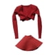thumbnail image 1 of 1/12 Vestido con camisa corta y falda, atuendo casual de cosplay retro para 12 pulgadas rojo, 1 of 9