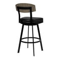 thumbnail image 3 of Home Square 30" Modern Faux Leather Barstool in Black & Gray Walnut - Set of 2, 3 of 6