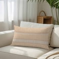 thumbnail image 6 of Farmhouse Stripe Throw Pillow Cover 20 x 26 Inch Decorative Pillow Cover Country Ethnic Rustic Textured Beige Lumbar Pillowcase Seasonal Rectangle Cushion Case for Couch Sofa Bed Living Room, 6 of 9