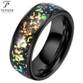thumbnail image 3 of Tioneer Black IP Tungsten Ring 8mm Galaxy Series w/ Opal Inlay in Different Styles Wedding Band for Men Women w/ FREE Engraving Options, 3 of 6