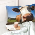 thumbnail image 4 of Fotbe Blue Sky Meadow Cute Cow Funda de Almohada Decorativa Estilo Occidental, Lujo en Algodón, Fundas para Almohadas King, Cojín Estampado para Decoración del Hogar-16"x24", 4 of 6