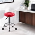 thumbnail image 3 of 2 Sillas de bar taburete redondo ajustable con ruedas ilios innova  Rojo, 3 of 9