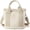 White, variant on Small Tote Bag with Zipper Canvas Multiple Pockets Crossbody Bag Stylish Shoulder Bag Casual Satchel Hobo Bag Top Handle Messenger Bag