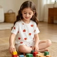 thumbnail image 4 of Lumosvexa Girls Sleepwear Outfits Cotton Crew Neck T-Shirt and Shorts Kids Casual Summer Home Sets 2 Piece White Size 2, 4 of 5