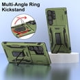 thumbnail image 4 of Samsung Galaxy S23 Ultra Case with Slide Camera Cover Polycarbonate Shockproof Phone Case with 360°Rotate Magnetic Ring Stand for Galaxy S23 Ultra 6.8 inch - Green, 4 of 12