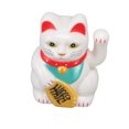 thumbnail image 4 of Yajisi 2 Inch Chinese Lucky Cat Fortune Decoration Waving Arm Solar Powered Figurine for Home Office Car Desk Ornament, White, Sit Up Straight, 4 of 5
