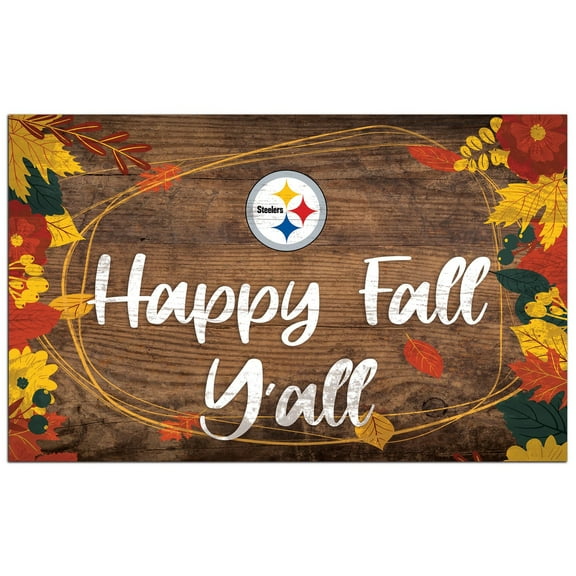 Pittsburgh Steelers 11'' x 19'' Happy Fall Y'all Sign