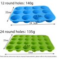 thumbnail image 1 of Molde de silicona redondo integrado de 24 orificios y 12 rejillas, molde para galletas, pudín, gelatina, molde para hornear pasteles, 1 of 2
