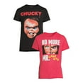 thumbnail image 4 of Chucky Mens & Big Mens No More Mr. Good Guy Graphic Tees, 2-Pack, Sizes S-3XL, 4 of 6