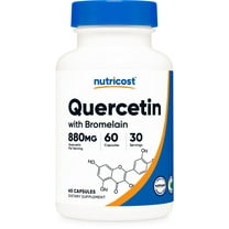 Nutricost Quercetin with Bromelain, 880mg Quercetin   165mg Bromelain Per Serving, 60 Capsules, 30 Servings (2 Caps Per Serving) - Vegetarian, Non-GMO & Gluten Free Supplement for Men and Women