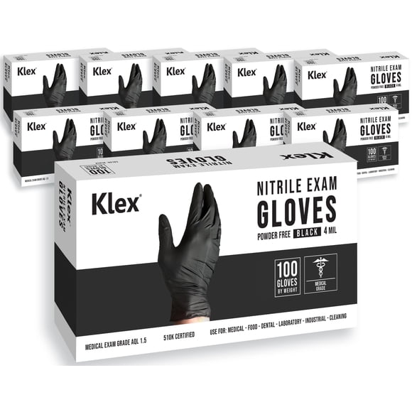 Guantes de nitrilo para exámenes Klex, de grado médico, sin polvo, 1000 L