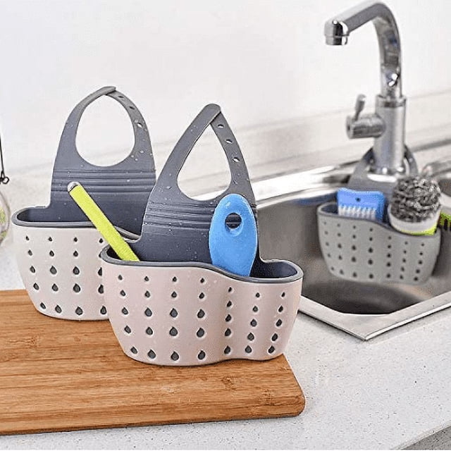 Soporte para esponja de cocina, organizador para fregadero de cocina, carrito para fregadero, escurridor de bandeja para fregadero, soporte para toallas y jabón, 3 uds.