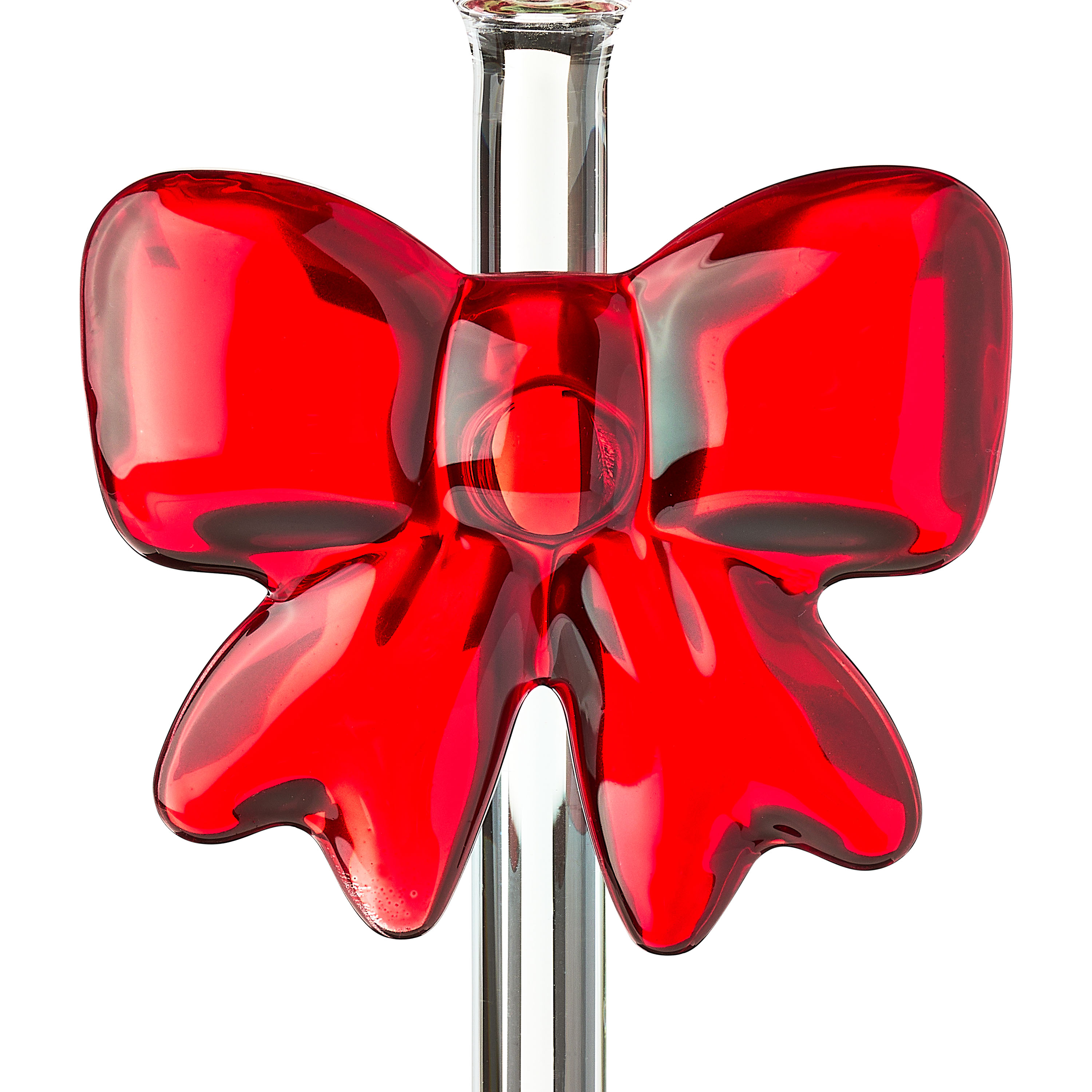 Large Clear Glass Christmas Taper Candle Holder with Bow, 10", by Holiday Time