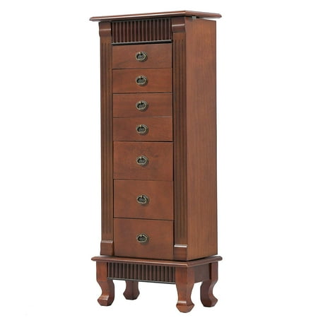 Jewelry Cabinet Jewelry Chest Jewelry Armoire Wood Jewelry Box Storage Stand Organizer Side Doors 7 Drawers Makeup