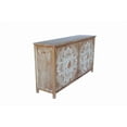 thumbnail image 4 of Buffet Cabinet with 4 Doors, Accent Cabinet with 2 Shelves, Farmhouse Boho Storage Cabinet with Solid Wood Frame, 62" Tall Mid Century Coffee Bar Table for Living Room Kitchen Hallway, Antique Brown, 4 of 7