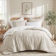 thumbnail image 3 of Regency Heights Twin/Twin-XL Size Comforter Set, 5-Piece Reversible Bed in a Bag with Sheets, Neutral, 3 of 13