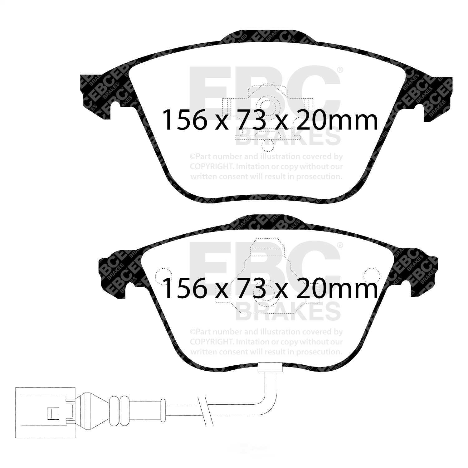 EBC Brakes Redstuff Premium Fast Street Pad For All Engine Sizes Fits select: 2006-2010 VOLKSWAGEN PASSAT, 2009-2011 VOLKSWAGEN CC