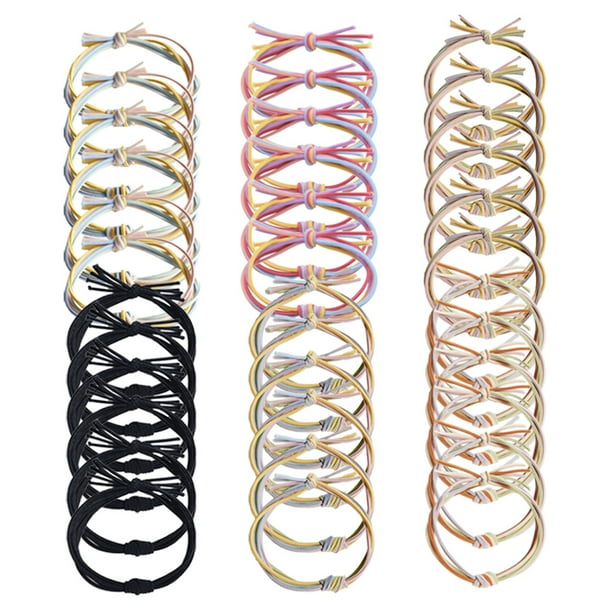 36pcs Hair Tie Bracelets for Women Girls Ponytail Holders Hair Elastics for Thin Hair Curly Hair 6 Colors