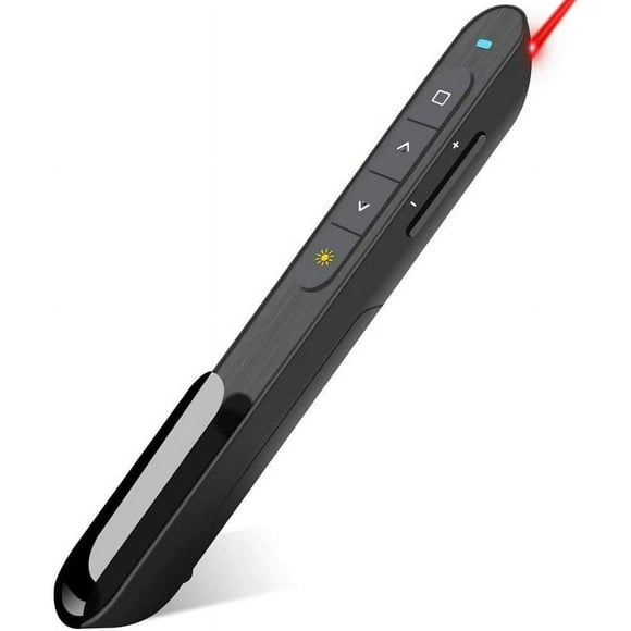 DinoFire Wireless Presenter, Hyperlink Volume Control Presentation Clicker RF 2.4GHz USB PowerPoint Clicker Presentation Remote Control Pointer Slide Advancer (Black)