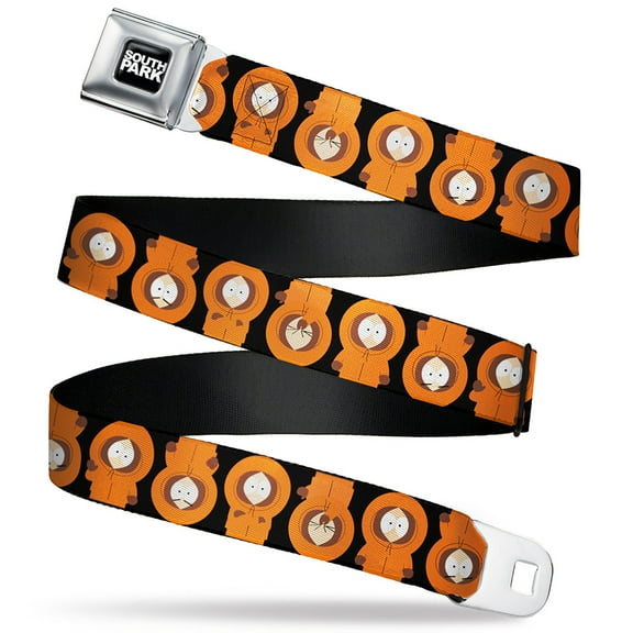 Paramount Network Belt, Seatbelt Buckle Belt, South Park Kenny Flip Poses Black, 30 to 44 Inches