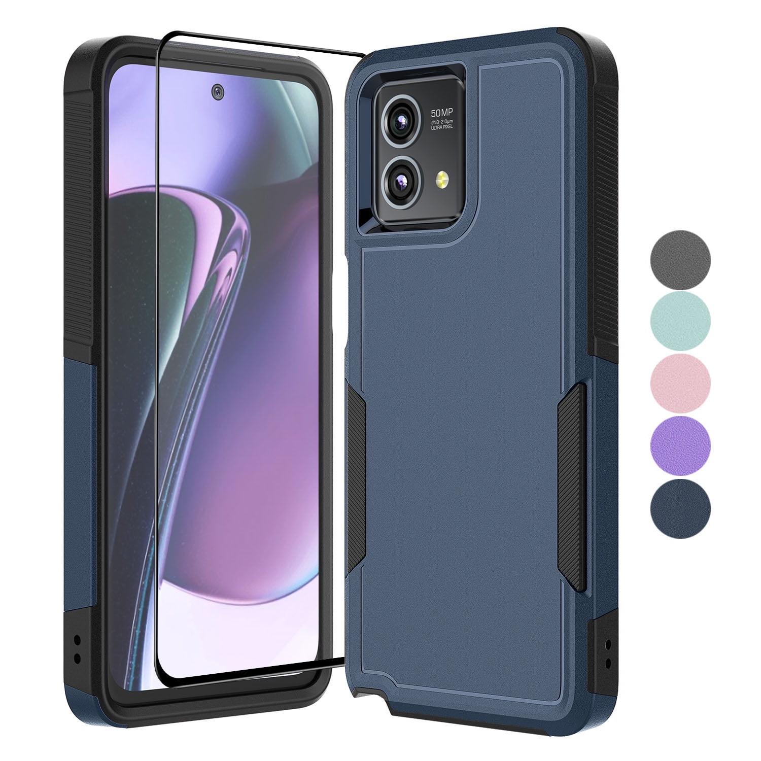 For Motorola Moto G Stylus/G Power/G 5G 2023 Case with Glass Screen