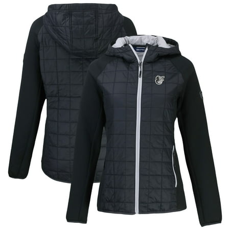 Women s Cutter & Buck Black Baltimore Orioles Rainier Primaloft Eco Full-Zip Hybrid Jacket