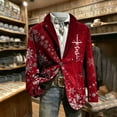 thumbnail image 7 of qolati Christmas Blazer for Men Vintage Corduroy Suit Jacket Xmas Graphic One Button Holiday Party Jackets Work Blazers with Pockets Red XXXXL, 7 of 7