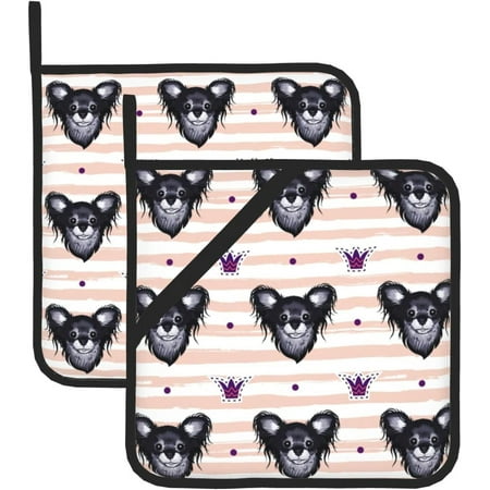 

JUSIP Cute Doggy Head Pot Holders Set of 2 Oven Hot Pads for Kitchen Heat Resistant Washable Potholder for Kitchen Baking