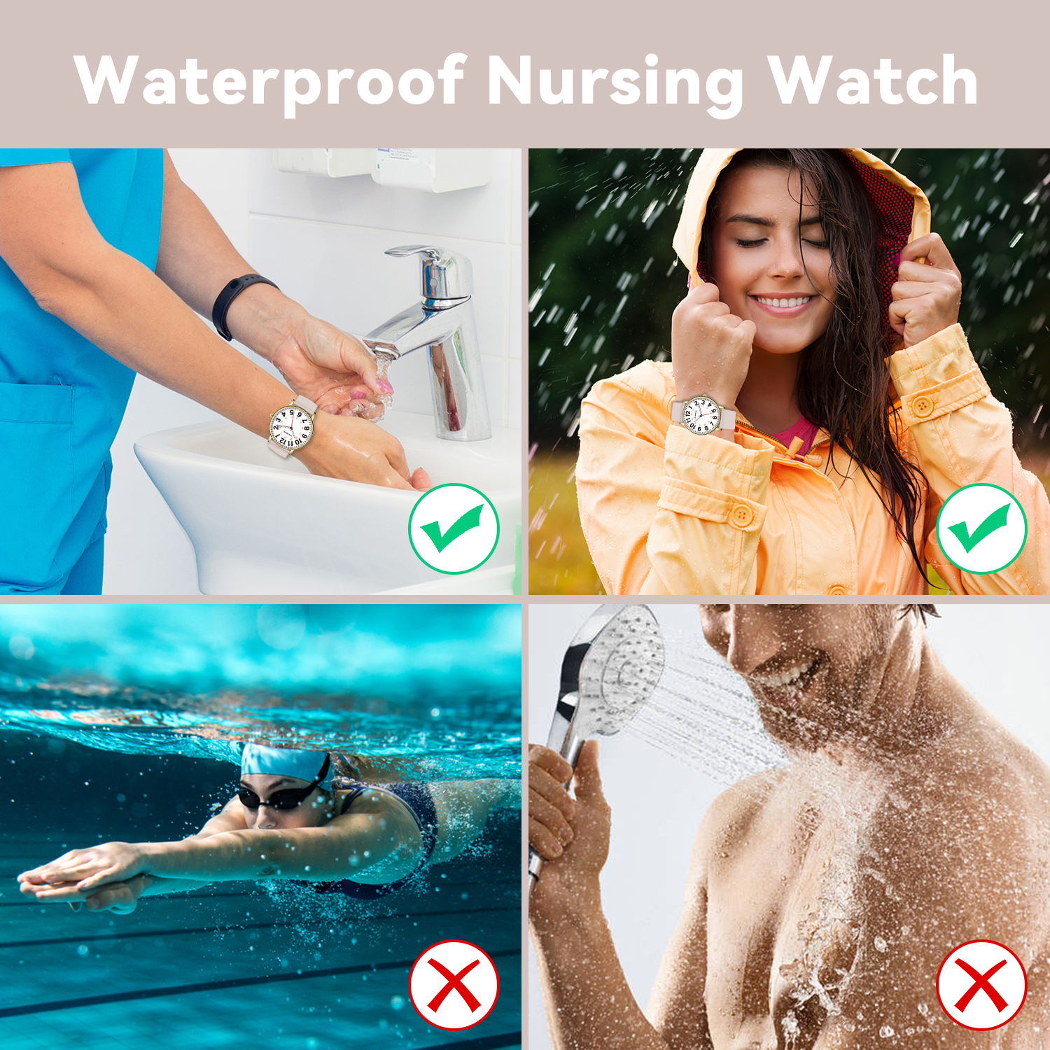 Bomieux Women's Luminous Nurse Watch with Silicone Band photo 5