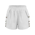 thumbnail image 4 of ClodeEU Women's Solid Color Elastic Waist Shorts with Pockets , Casual Summer Short White,Women's Plus XL, 4 of 5