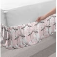 thumbnail image 2 of Romantic Bed Skirt, Flamingos Shaping Hearts Heads Love Animal Valentines Illustration, Elastic Bedskirt Dust Ruffle Wrap Around for Bedding Decor, 4 Sizes, Pale Pink Grey, by Ambesonne, 2 of 2