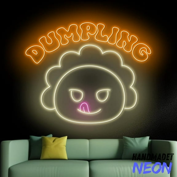 Handmadetneonsign Dumpling Neon Sign, Dim Sum Led Light, Dumpling Neon Light, Food Wall Art 93831