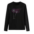thumbnail image 3 of Oiangi Breast Cancer Awareness Shirts for Women Pink Ribbon Long Sleeve Crewneck Tops Fall Casual Tee Support Survivor Black 2XL, 3 of 3