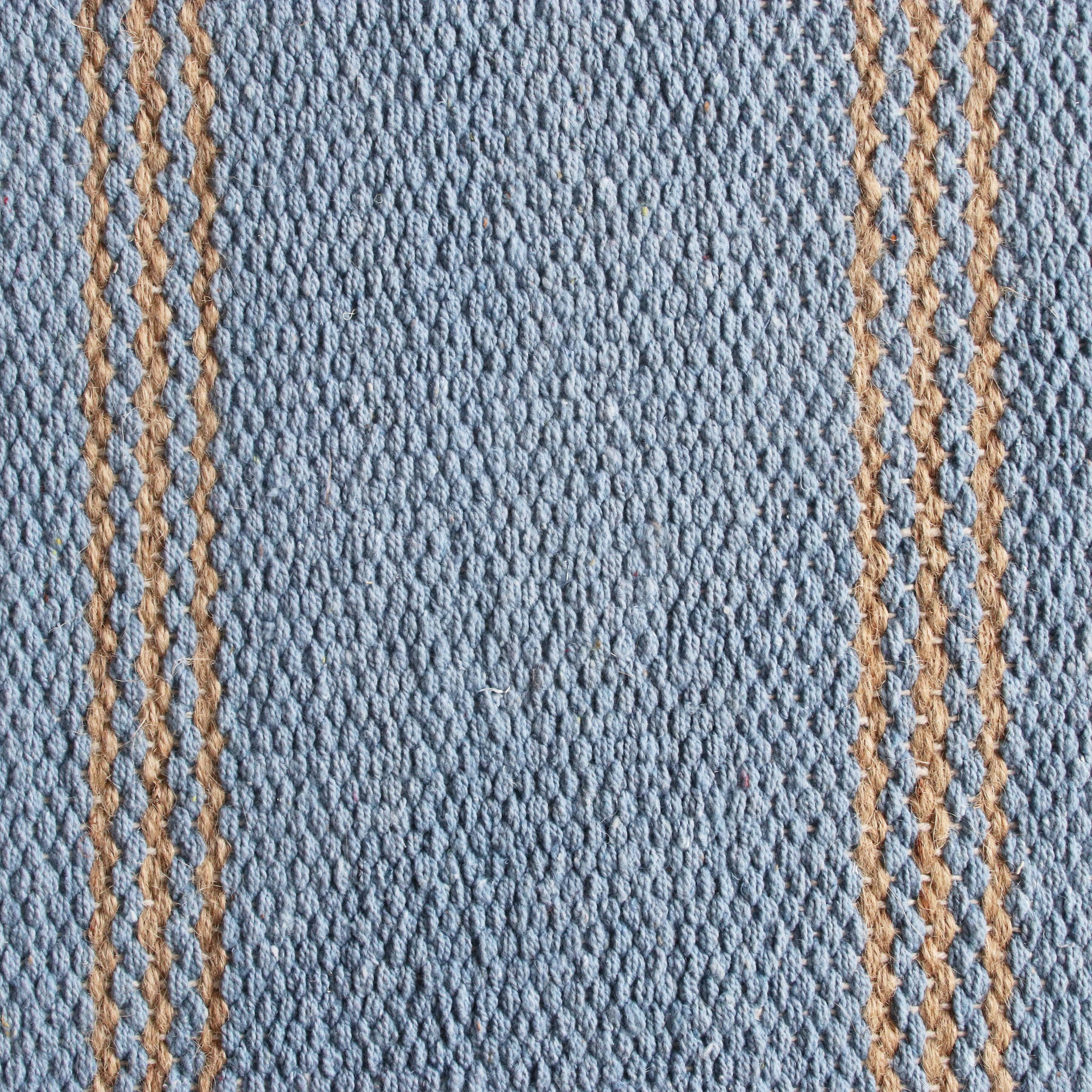 Ox Bay Hadley 7'9" x 9'9" Light Blue/Tan Striped Braided Jute Indoor Area Rug