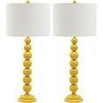 thumbnail image 3 of SAFAVIEH Jenna 32 in. Yellow Iron Table Lamp with Off-White Cotton Shade, Set of 2, 3 of 7