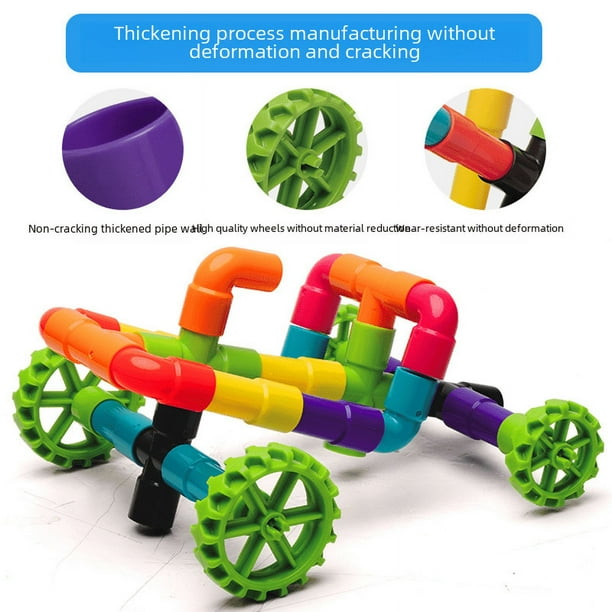 Bloques de construcción para ensamblaje de tuberías de agua para niños, bricolaje, primera infancia, jardín de infantes, desarrollo del bebé, inteligencia, puesto de juguetes de plástico