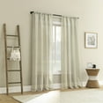 thumbnail image 4 of No. 918 Briarwood Delicate Leaf Textured Sheer Rod Pocket Curtain Panel, 50"W X 63"L, Taupe, 4 of 6