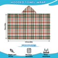 thumbnail image 2 of Green Red Brown and White Checkered Pattern Hooded Bath Towel，50"x30" for Ages 3 To 12 Kids, Quick Dry Lightweight Soft Microfiber Hood Beach Towel Cover Up for Kids, 2 of 7