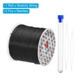 thumbnail image 3 of Uxcell 151Ft 0.7mm Stretchy Bracelet String Set, Craft Cord with Needle, Black, 3 of 6