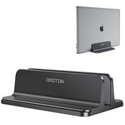 Vertical Laptop Stand Holder, OMOTON Desktop Aluminum MacBook Stand with Adjustable Dock Size, Fits All MacBook, Surface, Chromebook and Gaming Laptops (Up to 17.3 inches), Black