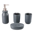 thumbnail image 4 of Juego de accesorios de baño Macarena de cerámica 4 piezas con Soporte para cepillo y jabonera gris, 4 of 8