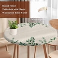 thumbnail image 6 of Green Leaf Fitted Tablecloth with Elastic Edged, Round Table Cloth for Dining Table, Sage Eucalyptus Farmhouse Country Plant Waterproof Oil Proof Table Cover for Indoor Outdoor 36"-44", 6 of 9