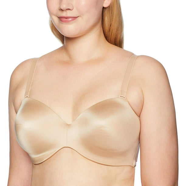 Women's Curvy Couture 1290 Smooth Strapless Multi-Way Uplift Bra (Bombshell  Nude 42DD) 